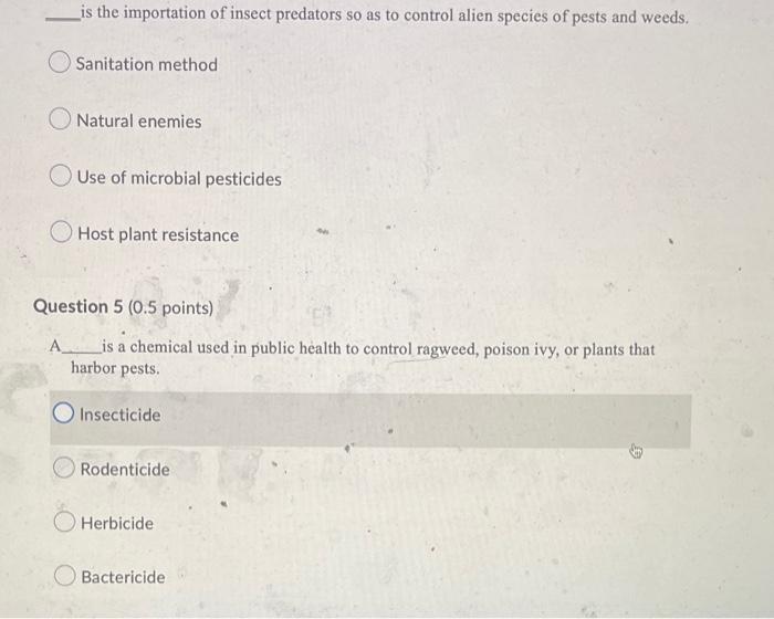 Is The Importation Of Insect Predators So As To Control Alien Species Of Pests And Weeds Sanitation Method Natural Enem 1