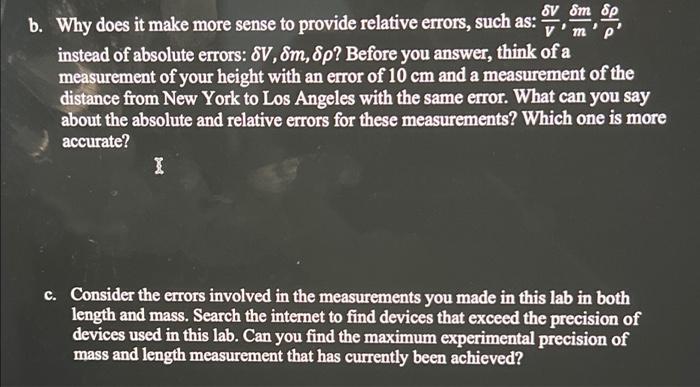 B Why Does P Instead Of Absolute Errors 8v 8m Sp Before You Answer Think Of A Measurement Of Your Height With An E 2