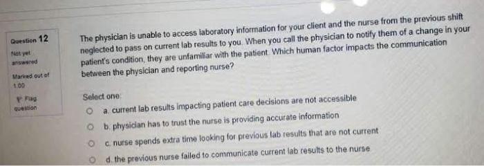 Question 2 How Does Situational Monitoring Apply To The Healthcare Team Answer Saved Marted Out Of 1 00 P Flag Question 6