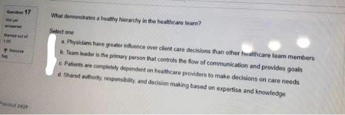 Question 2 How Does Situational Monitoring Apply To The Healthcare Team Answer Saved Marted Out Of 1 00 P Flag Question 10