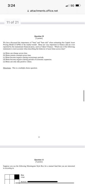 3 24 11 Of 21 Attachments Office Net Question 19 5 Points We Have Discussed The Importance Of Beta And Beta Risk W 1