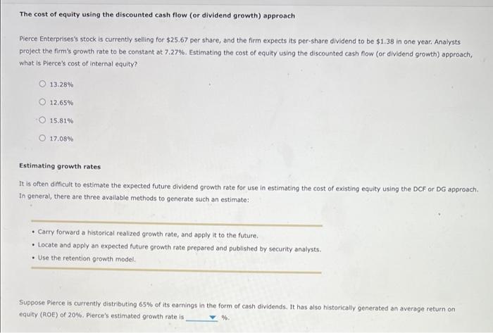 The Cost Of Raising Capital Through Retained Earnings Is The Cost Of Equity Using The Capm Approach The Current Risk Fre 2