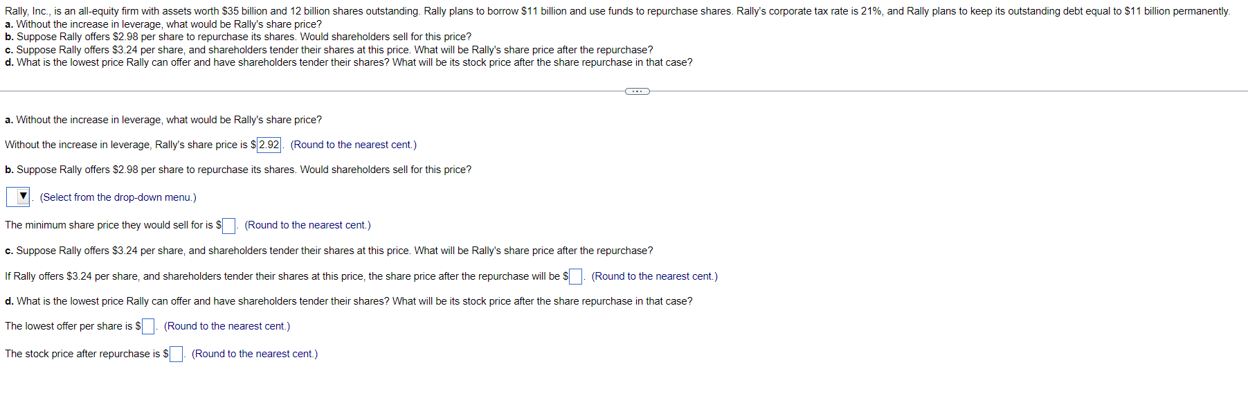 Rally Inc Is An All Equity Firm With Assets Worth 35 Billion And 12 Billion Shares Outstanding Rally Plans To Borro 1