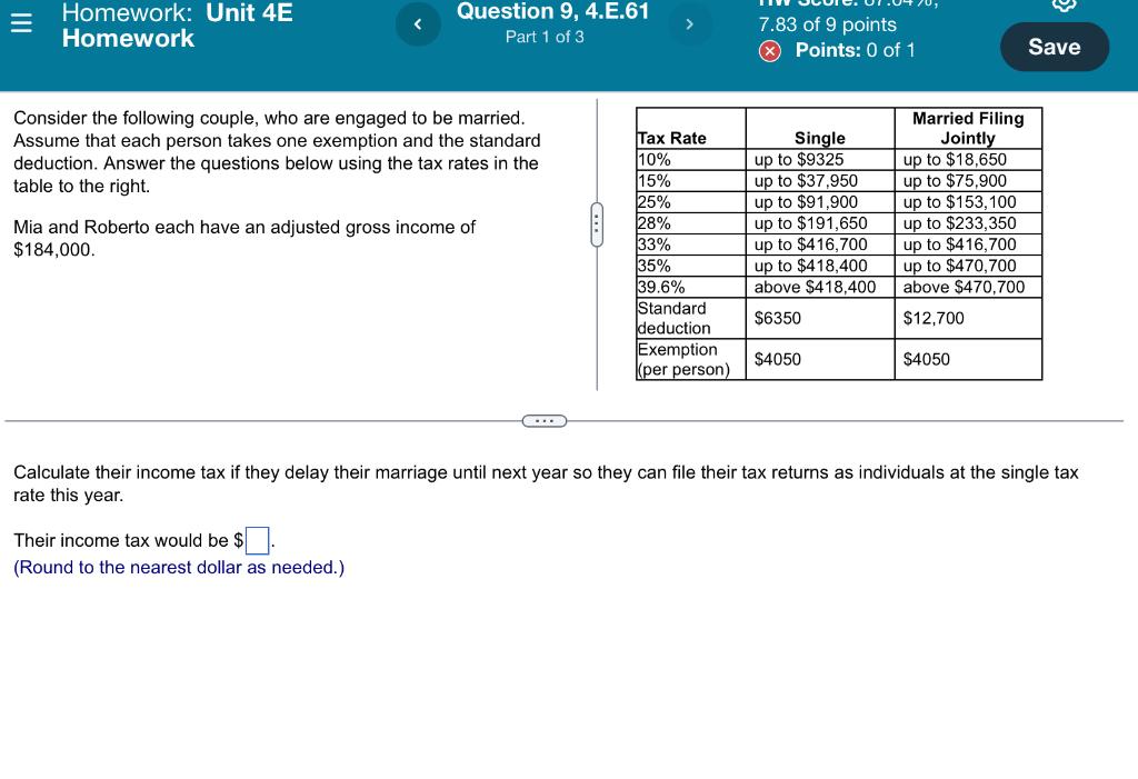 Homework Unit 4e Homework Question 9 4 E 61 Part 1 Of 3 Consider The Following Couple Who Are Engaged To Be Married 1