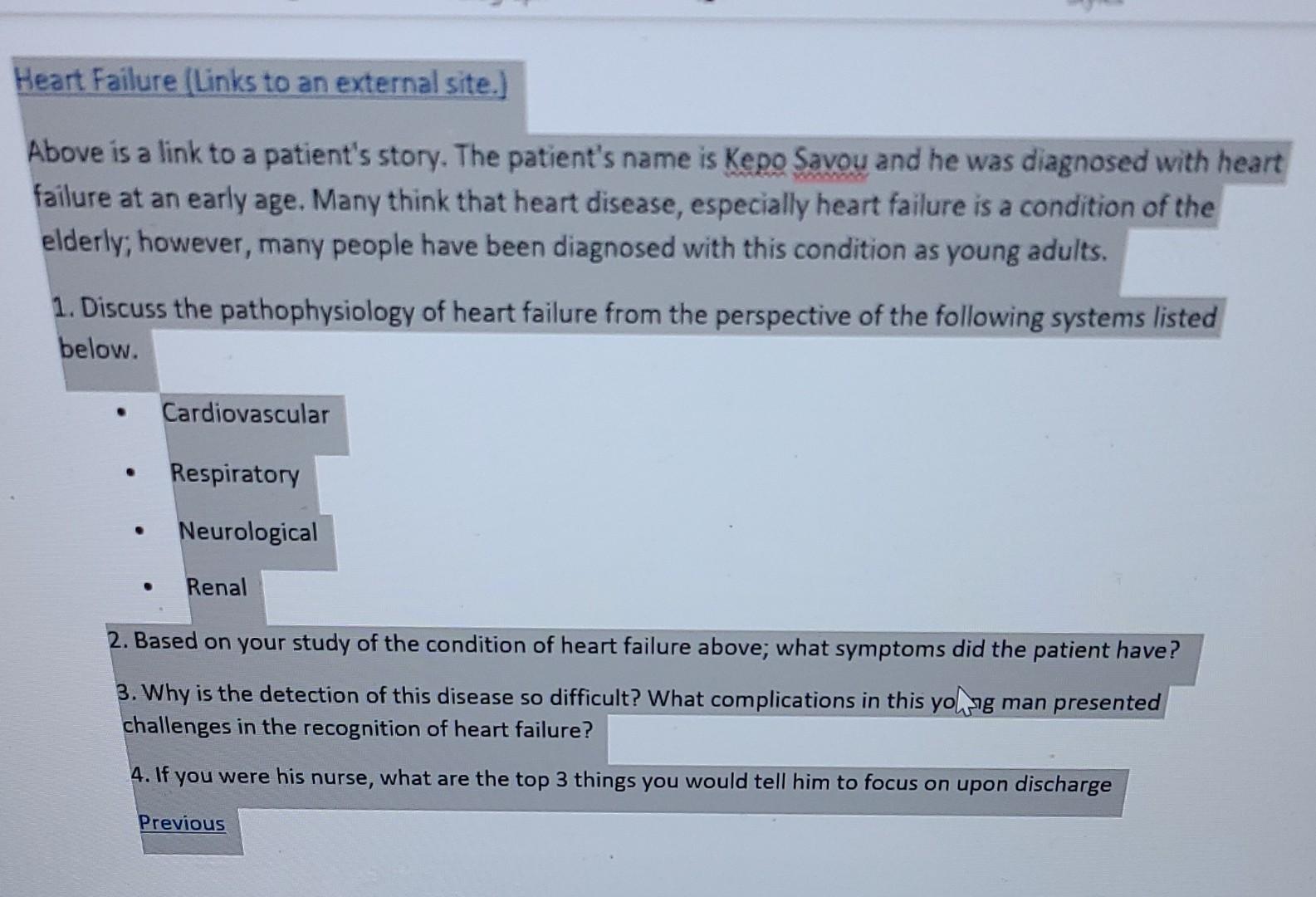 Heart Failure Links To An External Site A Above Is A Link To A Patient S Story The Patient S Name Is Kepo Savou And 1