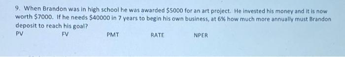 9 When Brandon Was In High School He Was Awarded 5000 For An Art Project He Invested His Money And It Is Now Worth 7 1