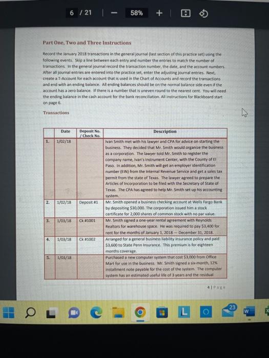Part Four And Five Ending Balance In T Accounts For Cash Account Is 21 790 00 2