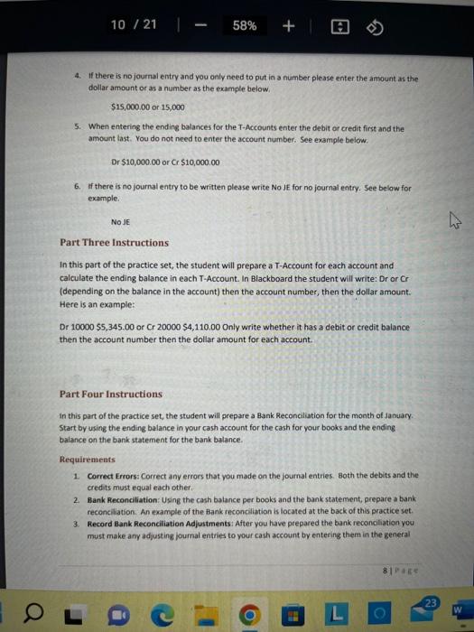 Part Four And Five Ending Balance In T Accounts For Cash Account Is 21 790 00 6