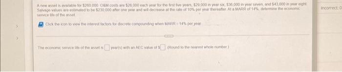 A New Asset Is Available For 260 000 Csm Costs Are 26 000 Each Year For The First Five Years 29 000 In Year Six 36 1