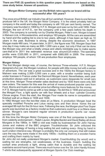 There Are Five 5 Questions In This Question Paper Questions Are Based On The Case Study Below Answer All Questions 1