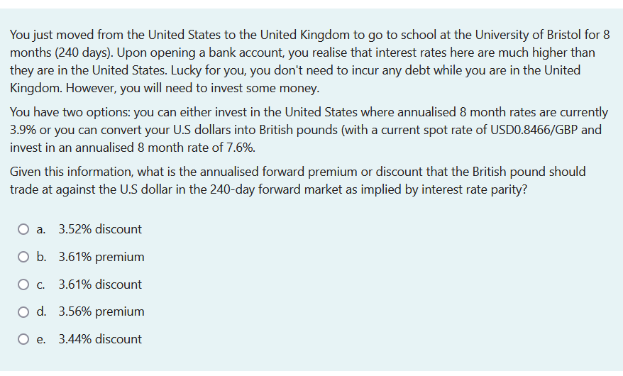 You Just Moved From The United States To The United Kingdom To Go To School At The University Of Bristol For 8 Months 2 1
