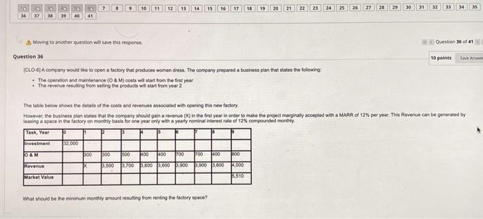 36 I 10 11 12 13 14 Moving To Another Question Will Save This Response 312 000 15 16 17 300 300 500 400 400 700 700 400 1