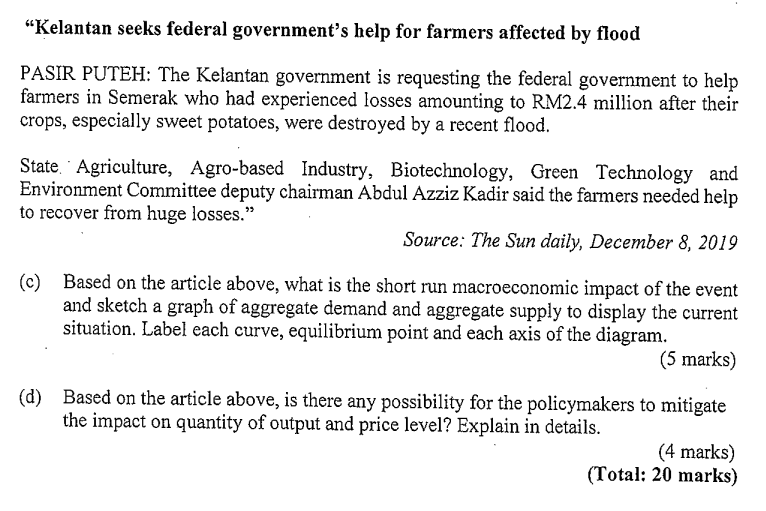 Kelantan Seeks Federal Government S Help For Farmers Affected By Flood Pasir Puteh The Kelantan Government Is Requesti 1