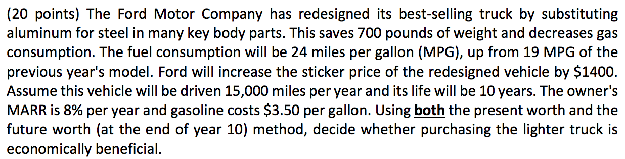 20 Points The Ford Motor Company Has Redesigned Its Best Selling Truck By Substituting Aluminum For Steel In Many Key 1