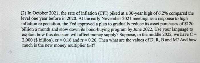 2 In October 2021 The Rate Of Inflation Cpi Piked At A 30 Year High Of 6 2 Compared The Level One Year Before In 2 1
