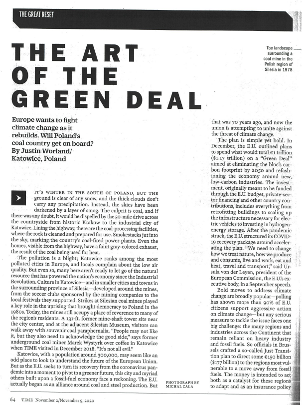 The Great Reset The Art Of The Green Deal Europe Wants To Fight Climate Change As It Rebuilds Will Poland S Coal Countr 1
