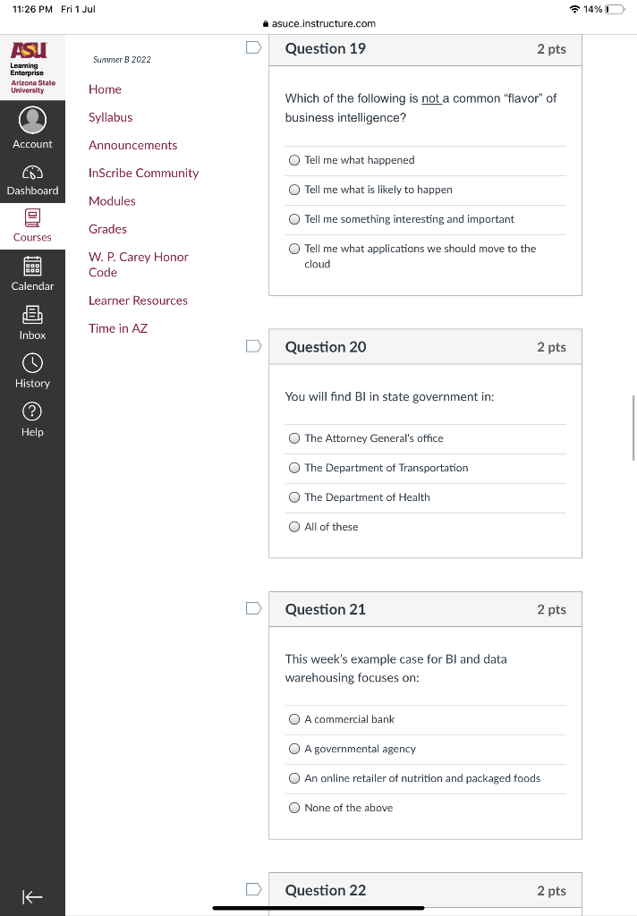 11 26 Pm Fri 1 Jul Asu Learning Enterprise Arizona State University Account Dashboard Courses Calendar Inbox History Hel 1