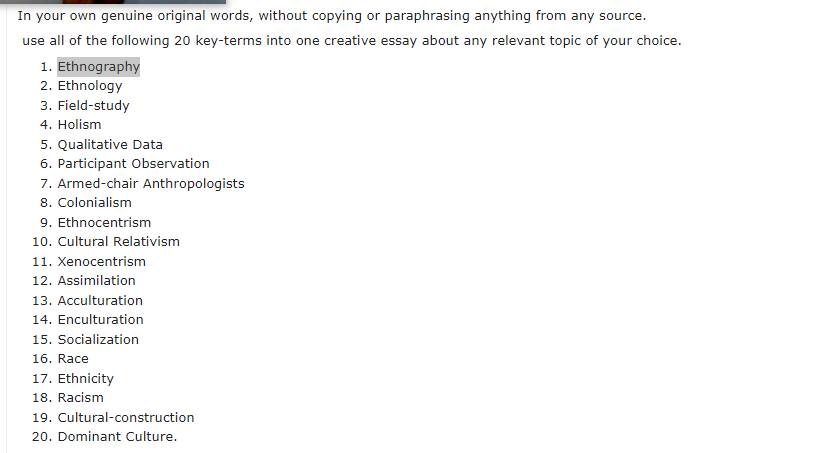 In Your Own Genuine Original Words Without Copying Or Paraphrasing Anything From Any Source Use All Of The Following 2 1