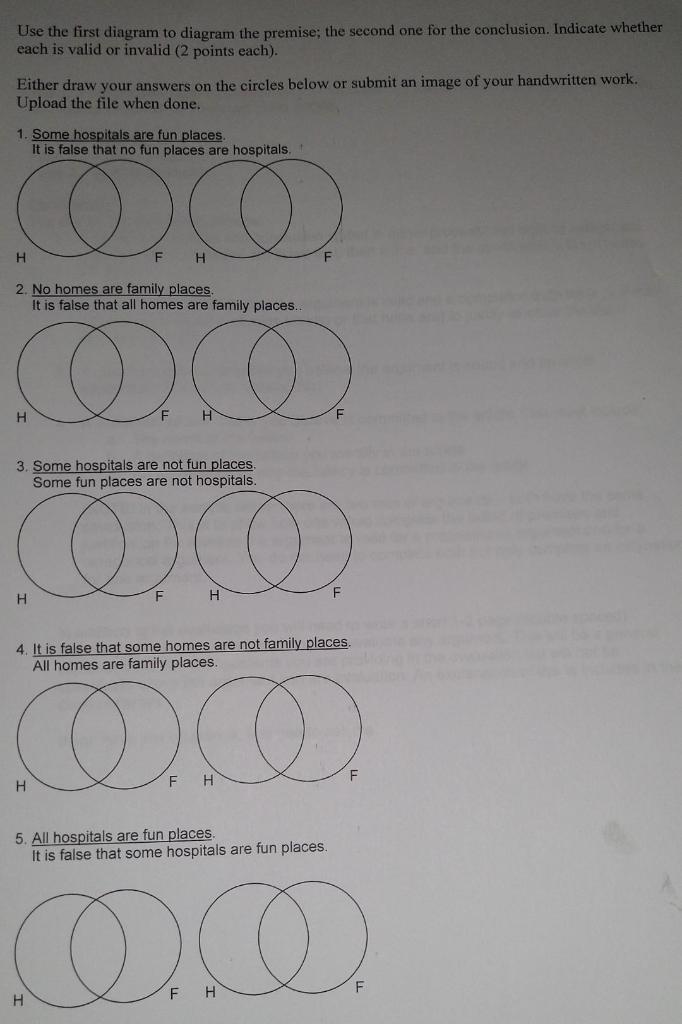 Use The First Diagram To Diagram The Premise The Second One For The Conclusion Indicate Whether Each Is Valid Or Inval 1