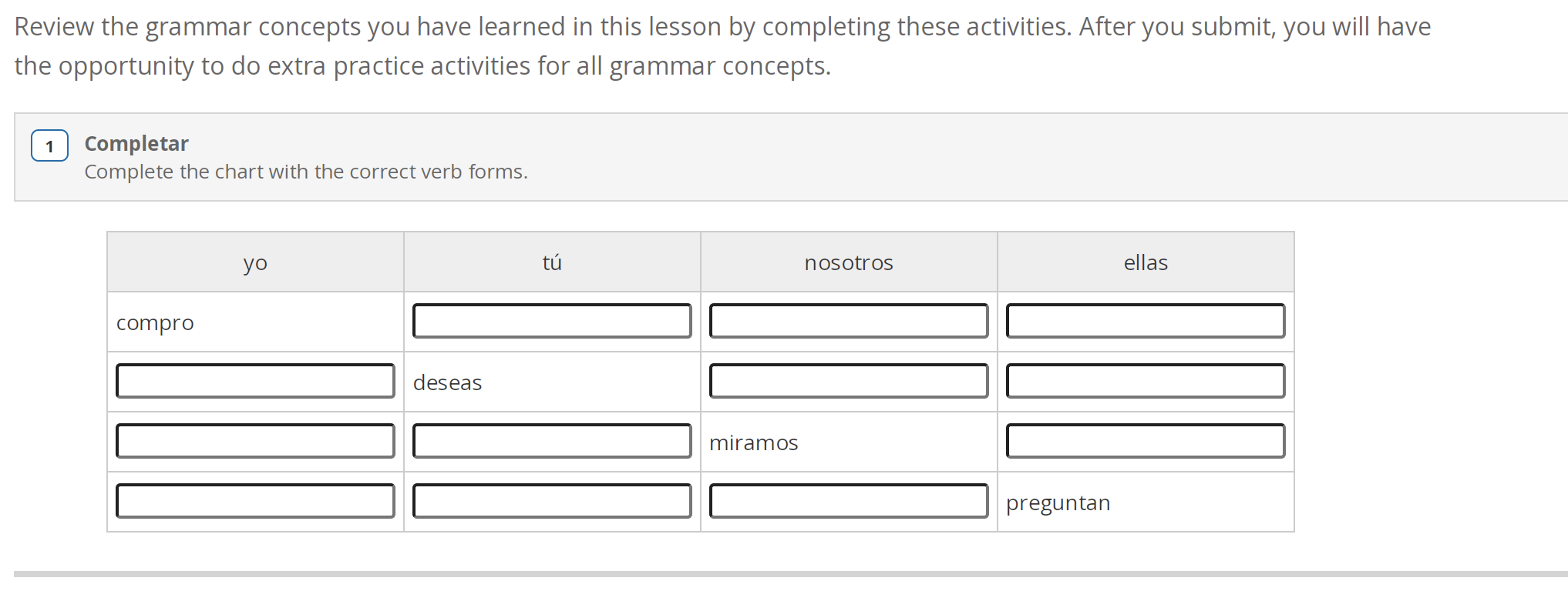 Help With Spanish Homework Please 1
