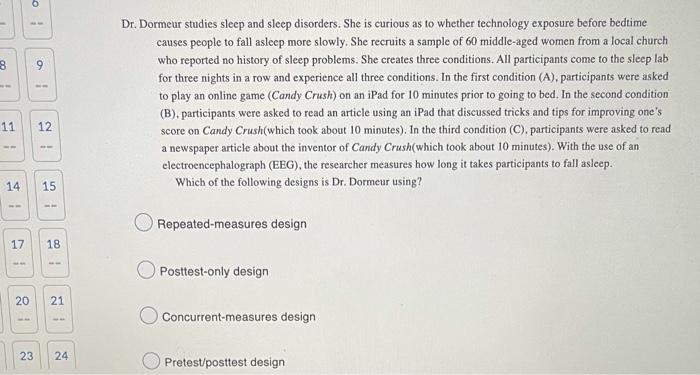 8 11 14 1 Ww 12 20 15 17 18 21 23 24 Dr Dormeur Studies Sleep And Sleep Disorders She Is Curious As To Whether T 1