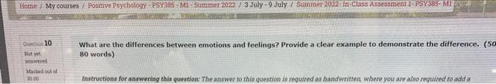 Home My Courses Positive Psychology Psy385 Mi Summer 2022 3 July 9 July Summer 2022 In Class Assessment 1 Psy385 Mf 1