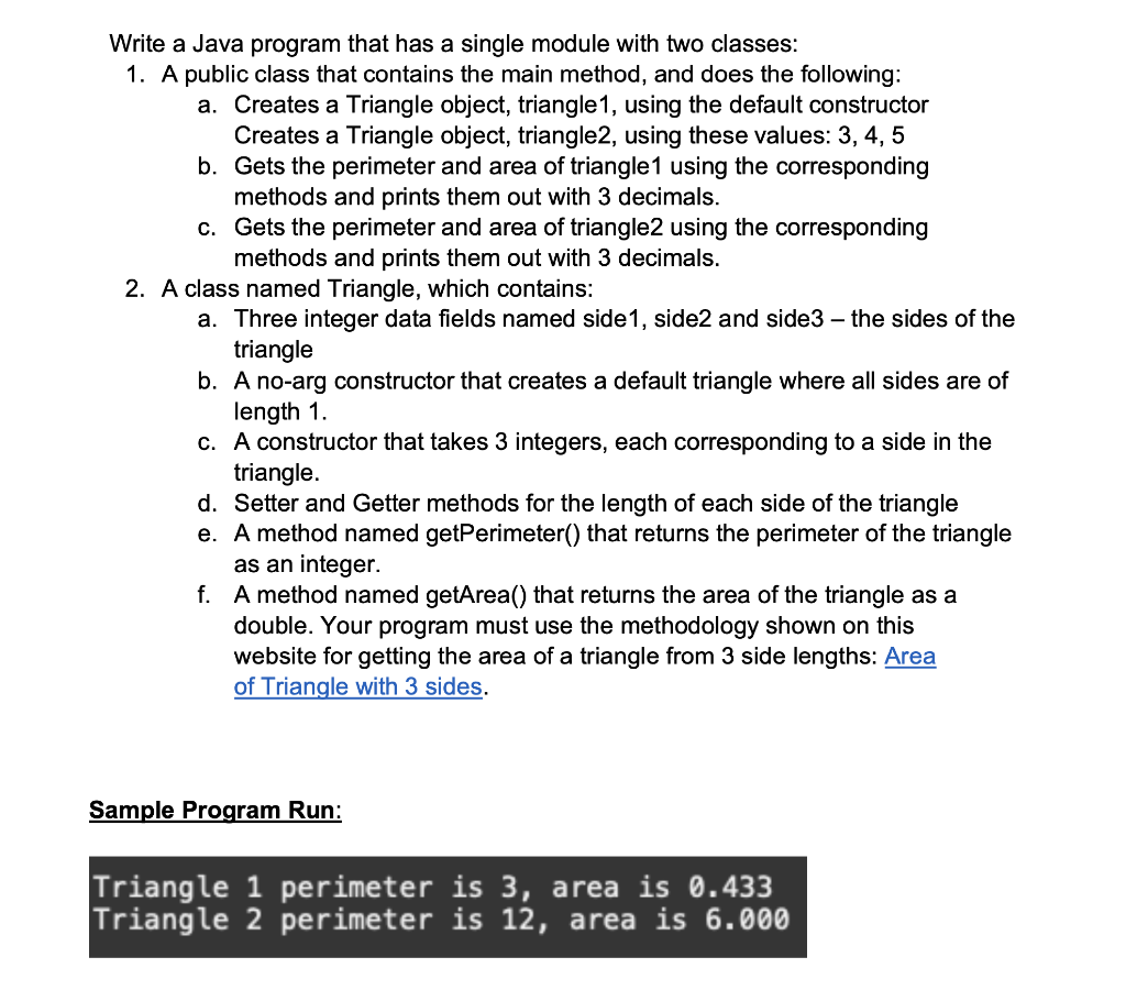 Write A Java Program That Has A Single Module With Two Classes 1 A Public Class That Contains The Main Method And Doe 1