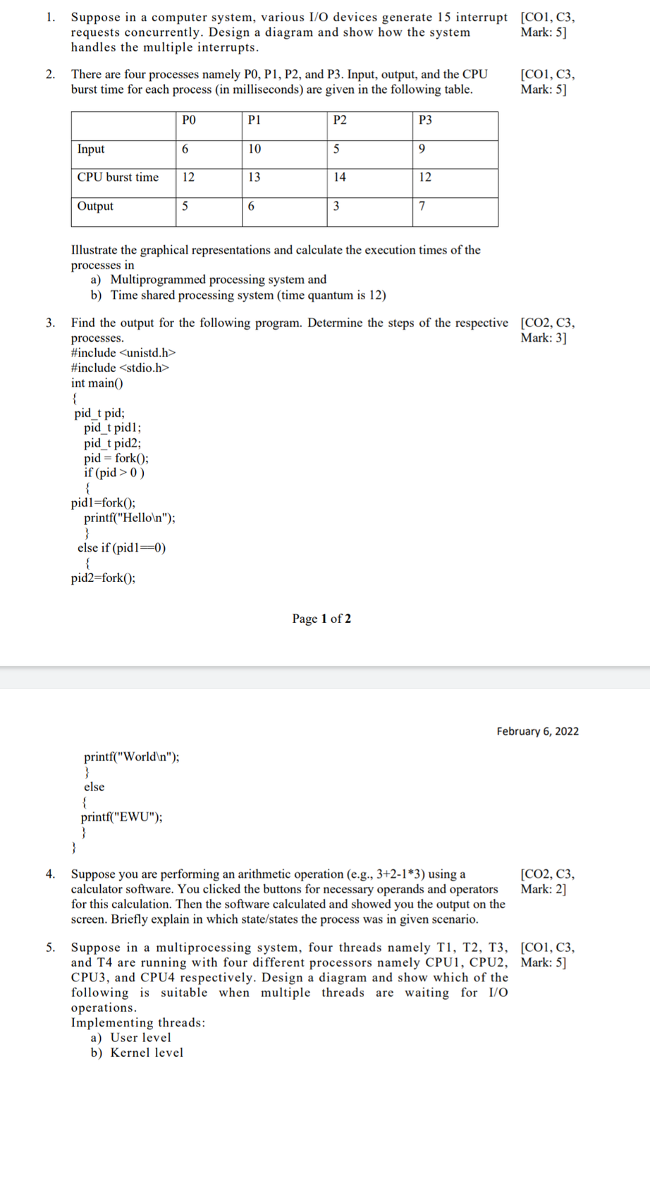 1 2 3 Suppose In A Computer System Various I O Devices Generate 15 Interrupt Requests Concurrently Design A Diagram 1