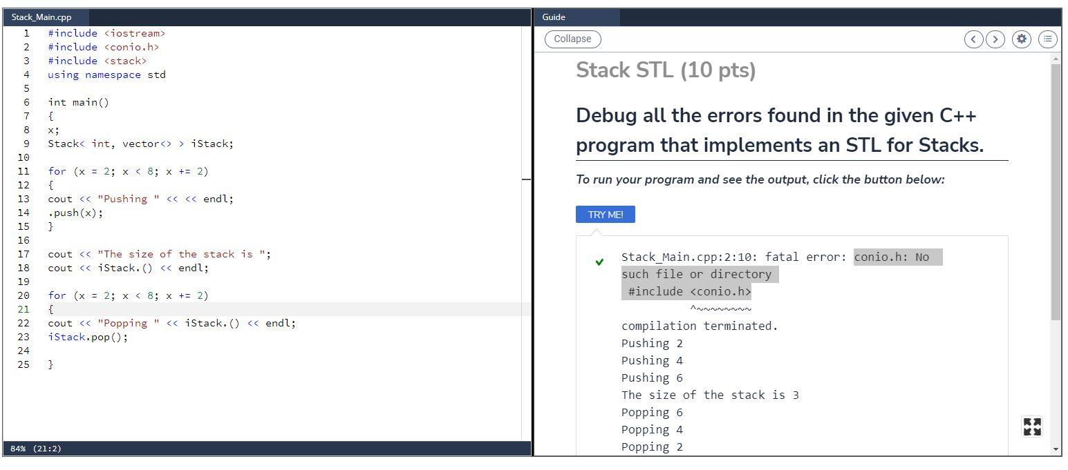 Stack Main Cpp 1 Include Iostream 2 Include Conio H 3 Include Stack 4 Using Namespace Std 5 6 Int Main 7 8 1