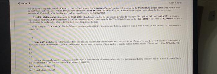 Question 3 7 Mut Of 14 Pos We Are Gives An Ingin File Caned Prices Txt The Ischides In Each Line Omnumber Of Type Intege 1