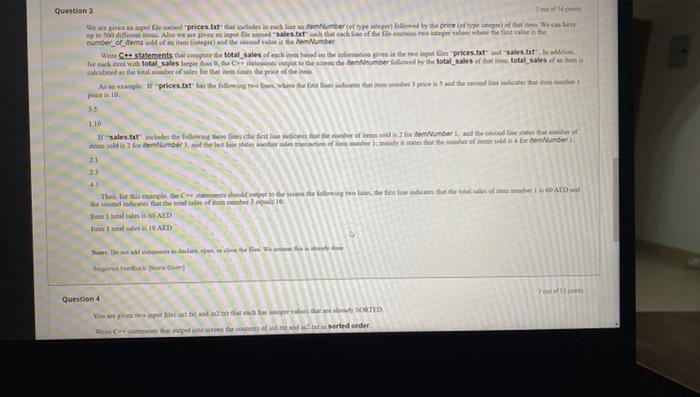 Question 3 7 Mut Of 14 Pos We Are Gives An Ingin File Caned Prices Txt The Ischides In Each Line Omnumber Of Type Intege 3