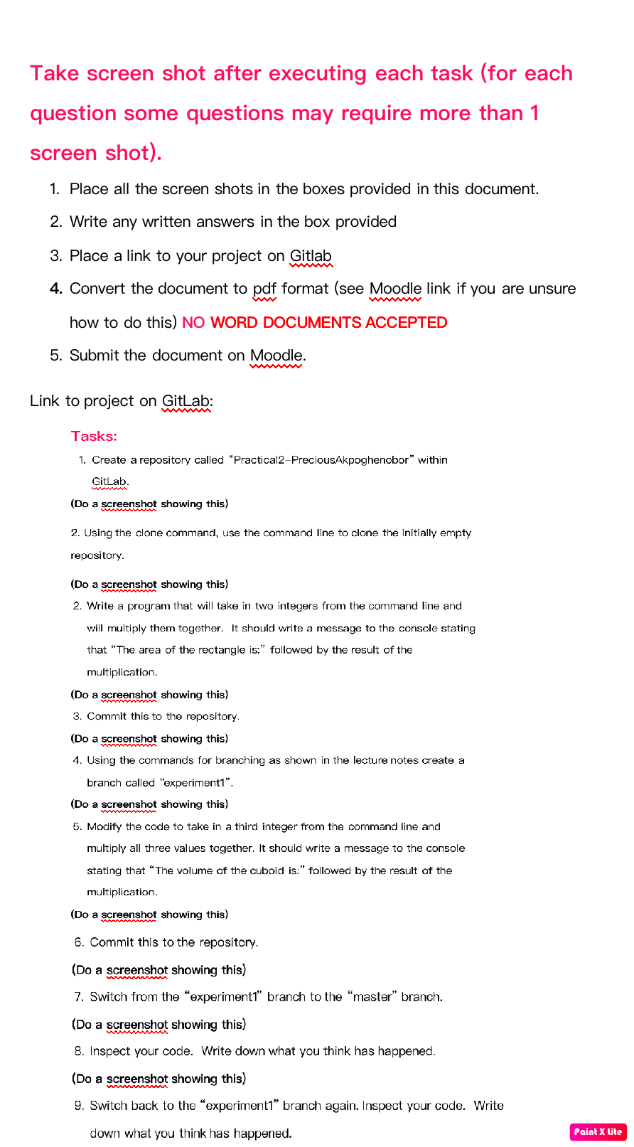 Take Screen Shot After Executing Each Task For Each Question Some Questions May Require More Than 1 Screen Shot 1 Pl 1