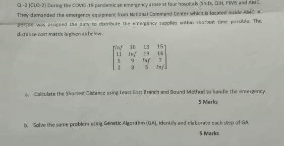 Artificial Intelligence In Part B Ga Stands For Genetical Algori 1