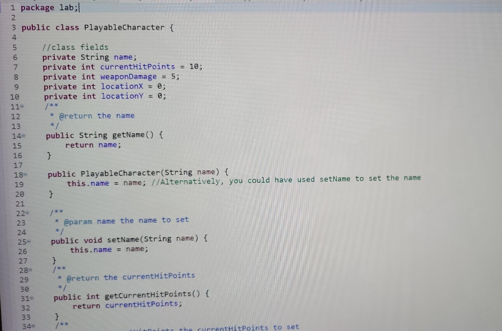 Need To Complete A Program In Java Please There S 3 Exercises The Program Is A Game With A Character Class Enemy Clas 1