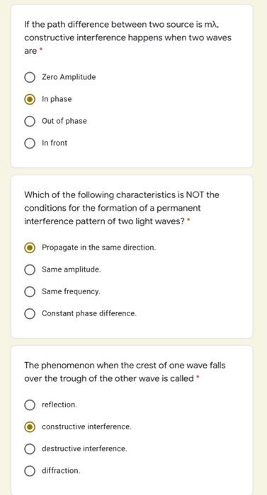 If The Path Difference Between Two Source Is Mi Constructive Interference Happens When Two Waves Are Zero Amplitude In 1