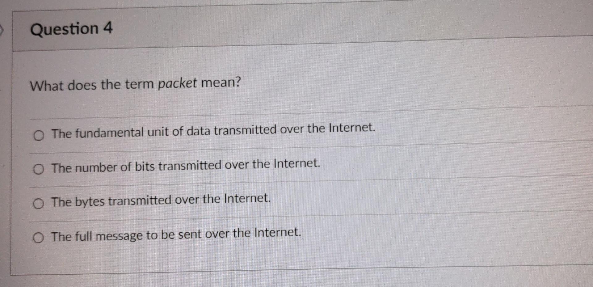 Question 1 What Were The First Four Locations Hooked Up To The Internet Arpanet O Ucla Stanford Mit And Harvard O 4