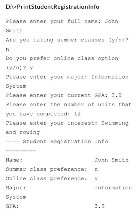 Are You Taking Summer Classes Y N N Do You Prefer Online Class Option Y N Y Please Enter Your Major Information S 2