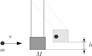 In The Figure Below A Projectile With A Velocity V 43 4 M S And Mass M 0 138 Kg Hits A Block With A Mass Of M 2 56 K 1