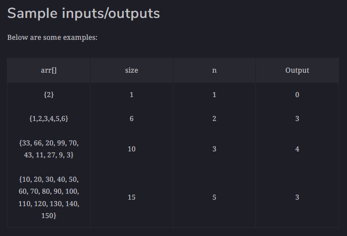 Write A C Function Int Findquotient Int Arr Int Size Int N Write Your Code Here Return 1 2