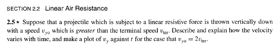 Need Help On Linear Air Resistance Classical Mechanics 1