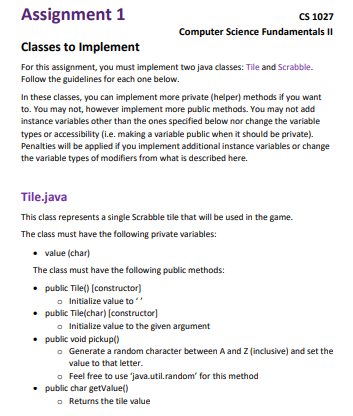 I Need Help With A Specific Part Of The Java Assignment This Is The Part Of The Assignment That I Need The Most Help On 1