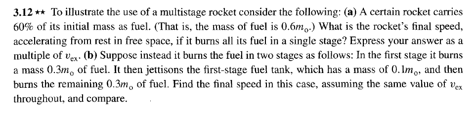 Stuck On Classical Mechanics Hw With Rockets 1