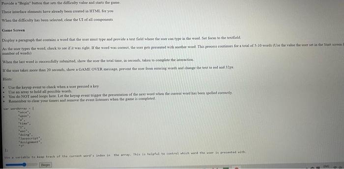 Javascript Events Timers And Form Inputs Speed Writer This Little Application Tests How Fast A User Can Type A Certain 2