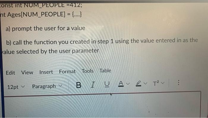38 086 Take 1 Write A Prototype And Definition For A Function That Takes In An Array Of Ntegers The Size Of The Array 2