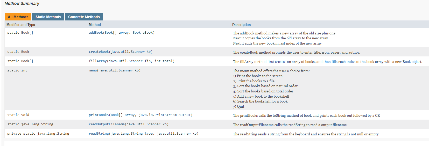 Create These Methods 1