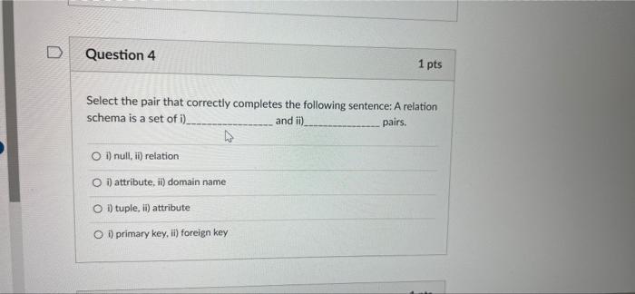 D Question 1 Which Of The Following Are Advantages Of A Dbms O Data Dependence O Incompatible File Formats O Database C 4