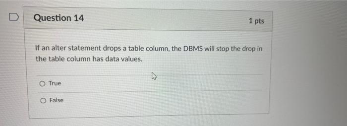 D Question 1 Which Of The Following Are Advantages Of A Dbms O Data Dependence O Incompatible File Formats O Database C 14