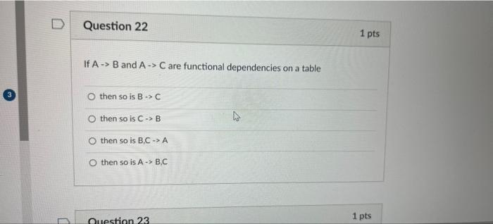 D Question 1 Which Of The Following Are Advantages Of A Dbms O Data Dependence O Incompatible File Formats O Database C 22