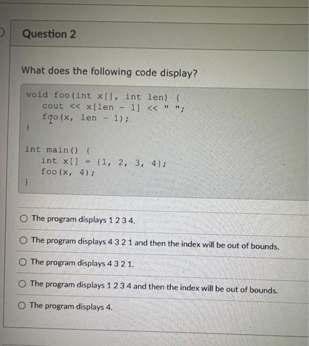 Question 4 Analyze The Following Two Programs Program A Void Afunc Int Length If Length 1 Int Main Afunc 2