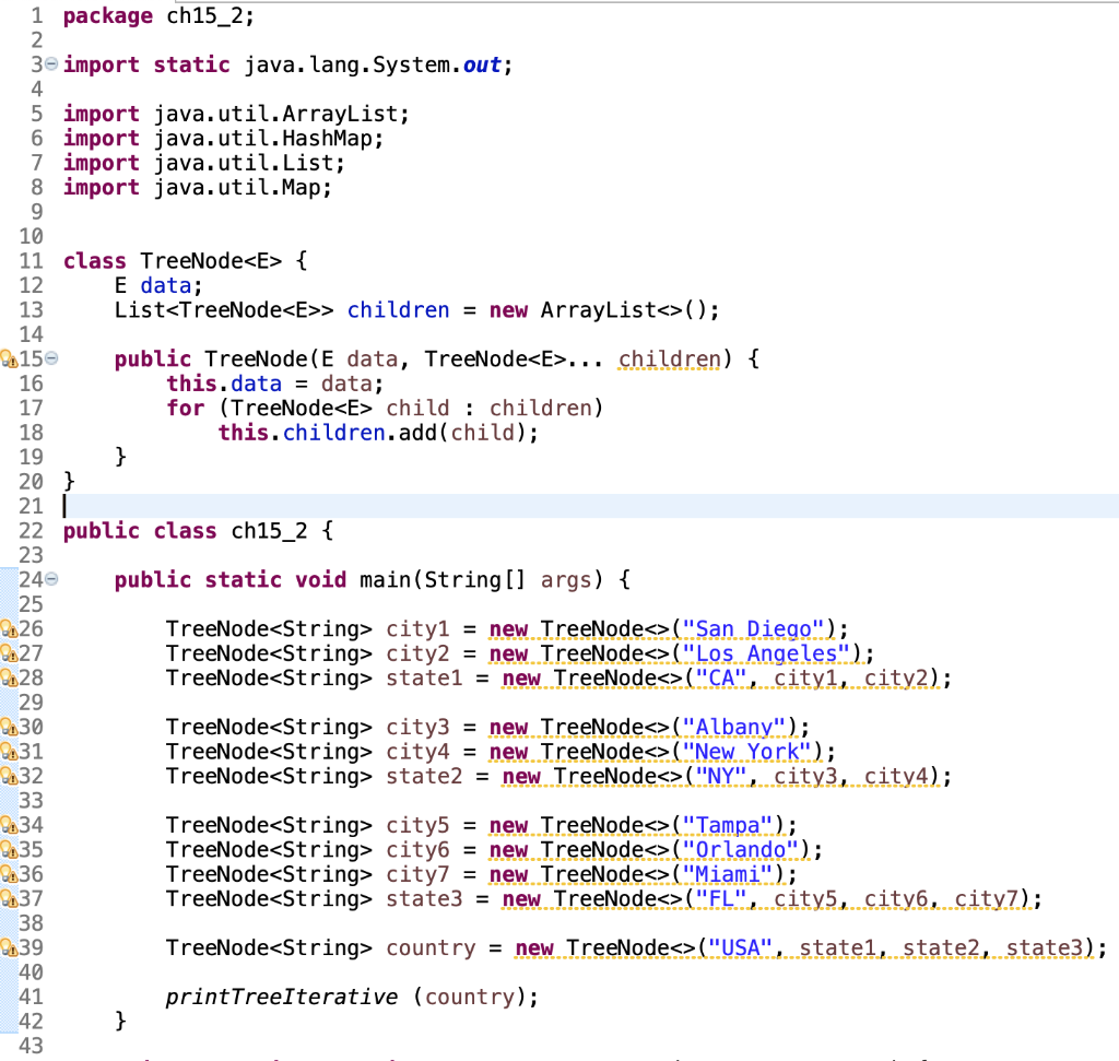 Modify The Code Shown Instead Of An Organizational Chart Of The Doe Make The Code Represent Some Other Tree Structure 1